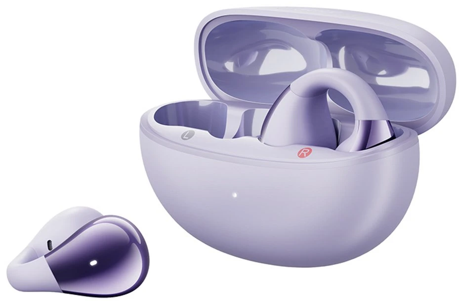 OWS QCY Crossky C30 ausinės su spaustuku IPX4 Bluetooth 5.4 - Violetinė