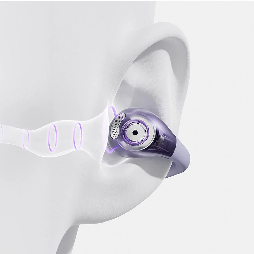 OWS QCY Crossky C30 ausinės su spaustuku IPX4 Bluetooth 5.4 - Violetinė