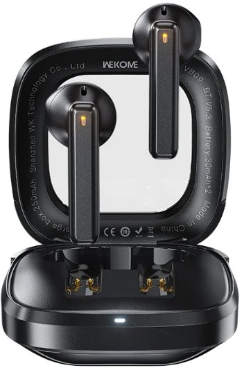 Dėklas WEKOME VB09 Cyerin Series - Bluetooth V5.3 TWS belaidės ausinės su įkrovimo dėklu juodos spalvos