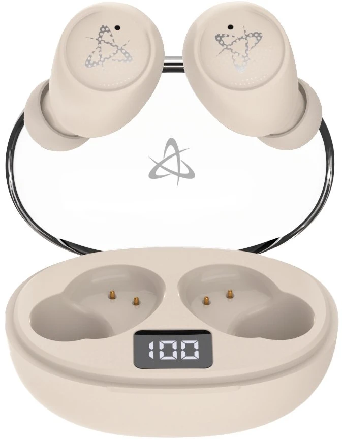 Dėklas Belaidės į ausį įdedamos ausinės Sbox EB-TWS115, beige