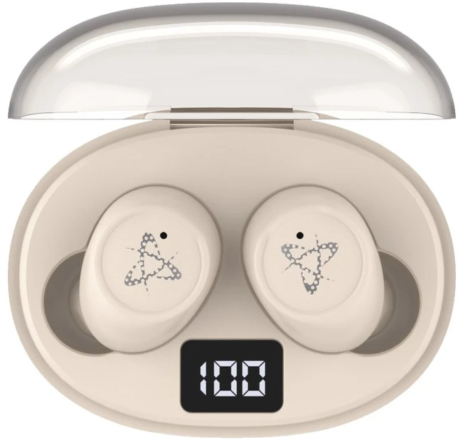 Dėklas Belaidės į ausį įdedamos ausinės Sbox EB-TWS115, beige