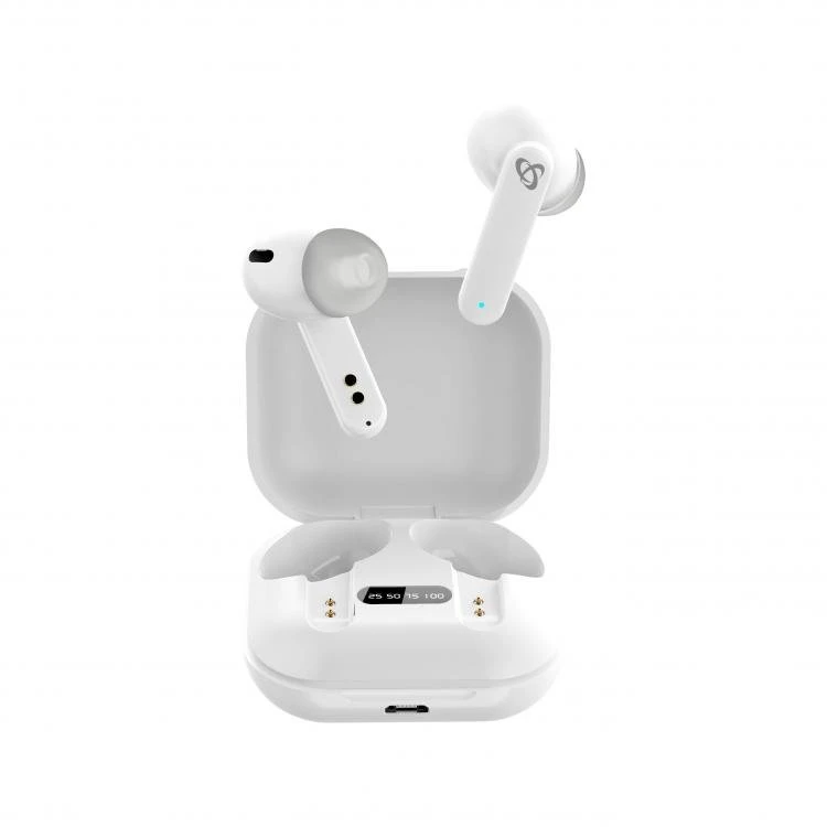 Dėklas Belaidės į ausį įdedamos Bluetooth ausinės Sbox EB-TWS72, baltos