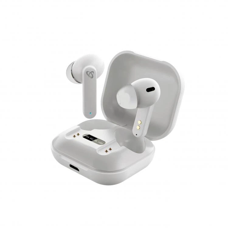Dėklas Belaidės į ausį įdedamos Bluetooth ausinės Sbox EB-TWS72, baltos