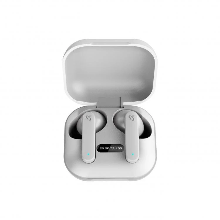 Dėklas Belaidės į ausį įdedamos Bluetooth ausinės Sbox EB-TWS72, baltos