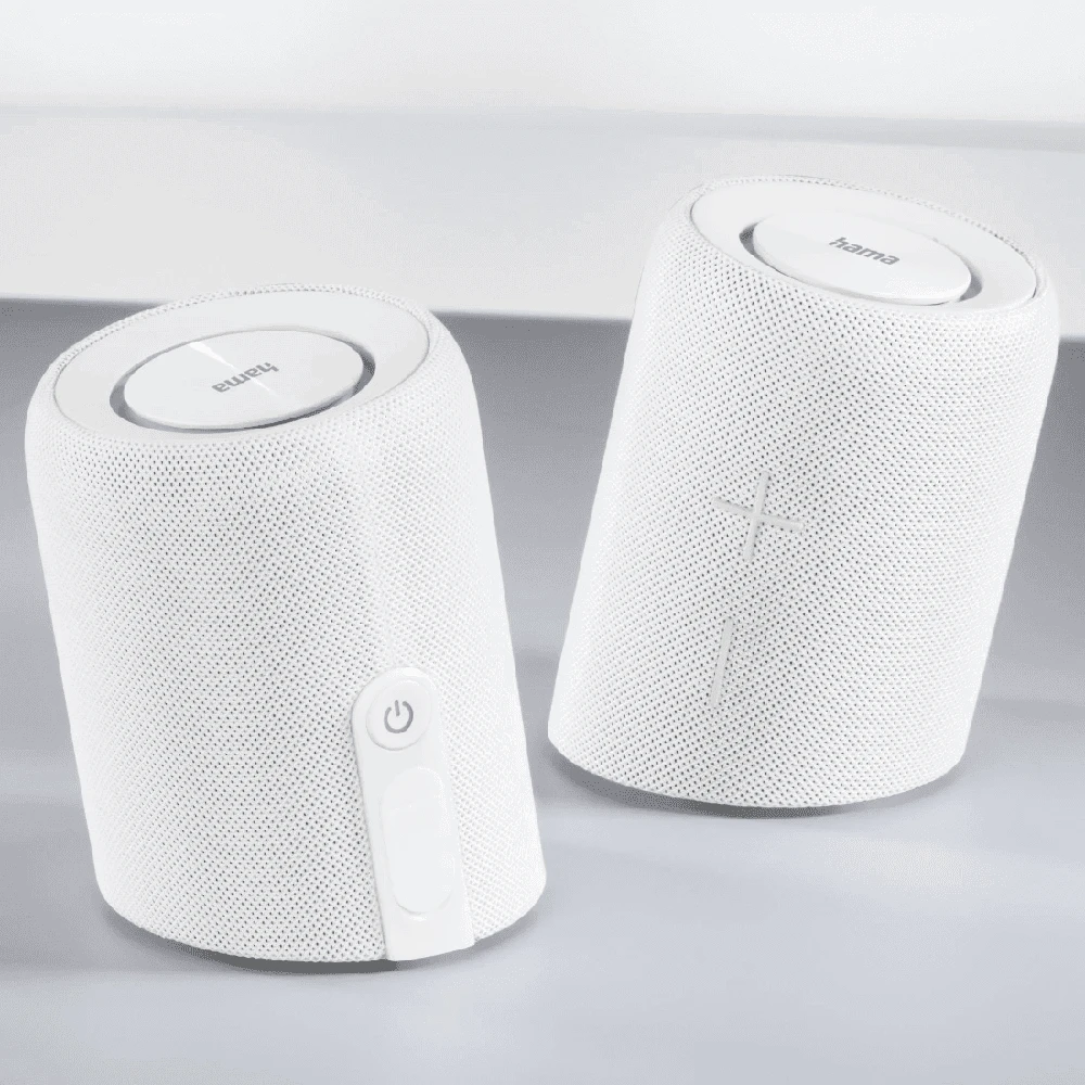 Dėklas Belaidis garsiakalbis Hama Twin 3.0 Baltas, baltas