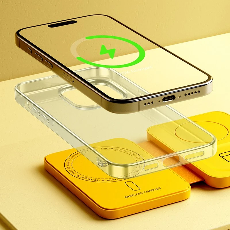WEKOME WP-U172 - 3-in-1 belaidis įkroviklis su MagSafe for Apple iPhone, Apple Watch, and AirPods + Mirror Geltona