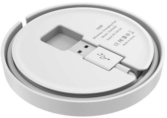Dėklas Budi - Qi belaidis įkroviklis su build-in cable can charge to your phones wirelessly