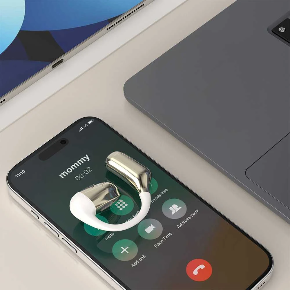 Dudao U4Pro Bluetooth universal ant ausų dedamos ausinės skirta both ears - beige ir auksinis