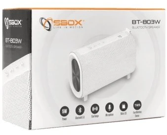 Dėklas Bluetooth garsiakalbis SBOX BT-803, baltas
