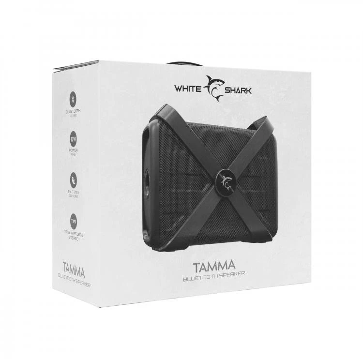 Dėklas Bluetooth garsiakalbis su FM radiju Baltas Shark GBT-58 Tamma Juodas