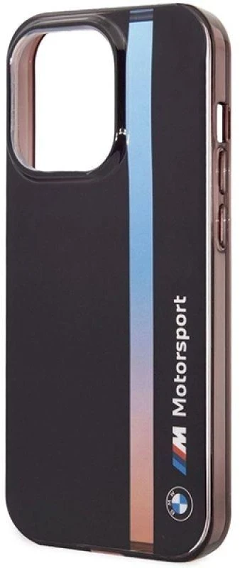 Dėklas BMW BMHCP14L22HVGV Apple iPhone 14 Pro 6.1″ juodos spalvos IML Tricolor Stripe