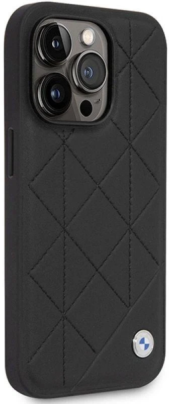 Apple iPhone 14 Pro BMW odinis dėklas Quilted (BMHCP14L22RQDK) juodos spalvos