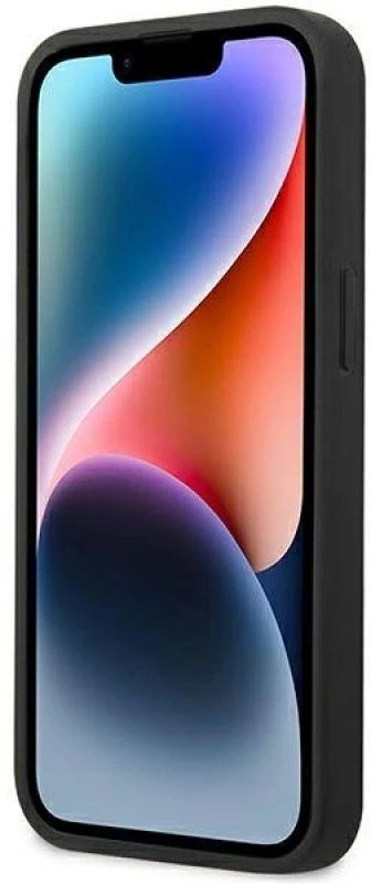 Dėklas BMW BMHCP14MSLLBK iPhone 14 Plus / 15 Plus 6,7″ juodos spalvos Leather Stamp
