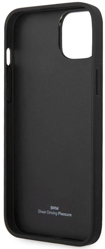 Dėklas BMW BMHCP14S22RPSR Apple iPhone 14 / 15 / 13 6.1" bordo spalvos odinės sėdynės su raštu