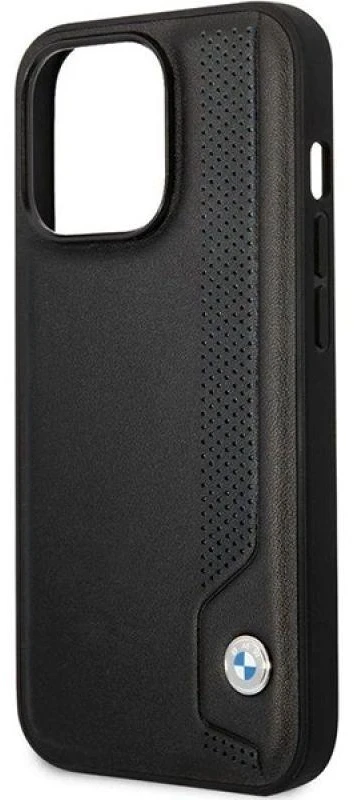 BMW BMHCP14X22RBDK dėklas Apple iPhone 14 Pro Max 6.7″ juodos spalvos kietas dėklas Leather Mėlyna Dots