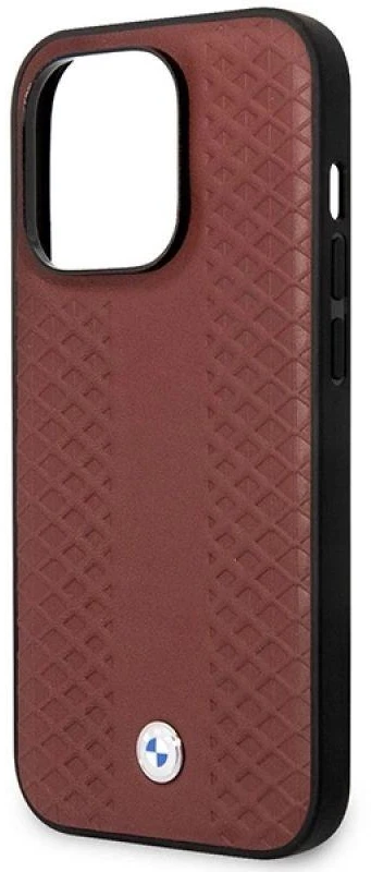 Dėklas BMW BMHCP14X22RFGR Apple iPhone 14 Pro Max 6,7″ burgundy Leather Diamond Pattern