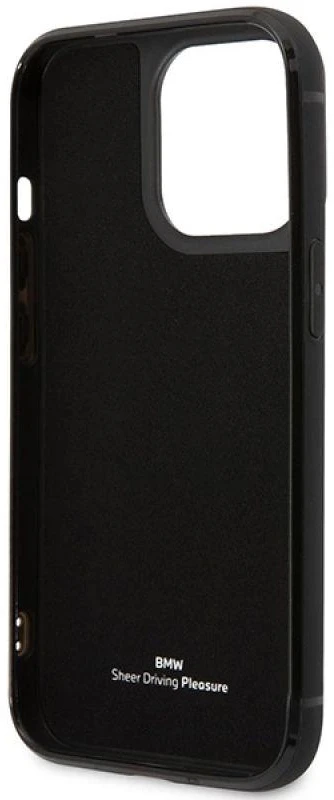 BMW BMHCP14X22RSEPK dėklas Apple iPhone 14 Pro Max 6.7″ juodos spalvos juodos spalvos Leather Card Slot