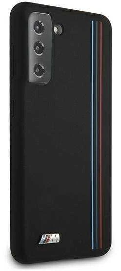 Dėklas BMW BMHCS21MSIVTBK S21+ G996 juodos spalvos Silicone Stripes M Collection