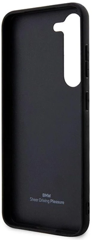 Dėklas BMW BMHCS23M22RDPK S23+ S916 juodos spalvos hardcase Leather Textured & Stripe