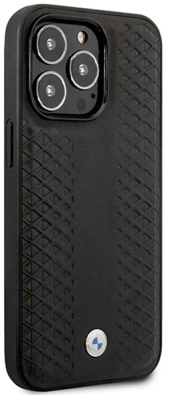 BMW BMHMP14L22RFGK Apple iPhone 14 Pro 6.1″ dėklas juodos spalvos Leather Diamond Pattern MagSafe