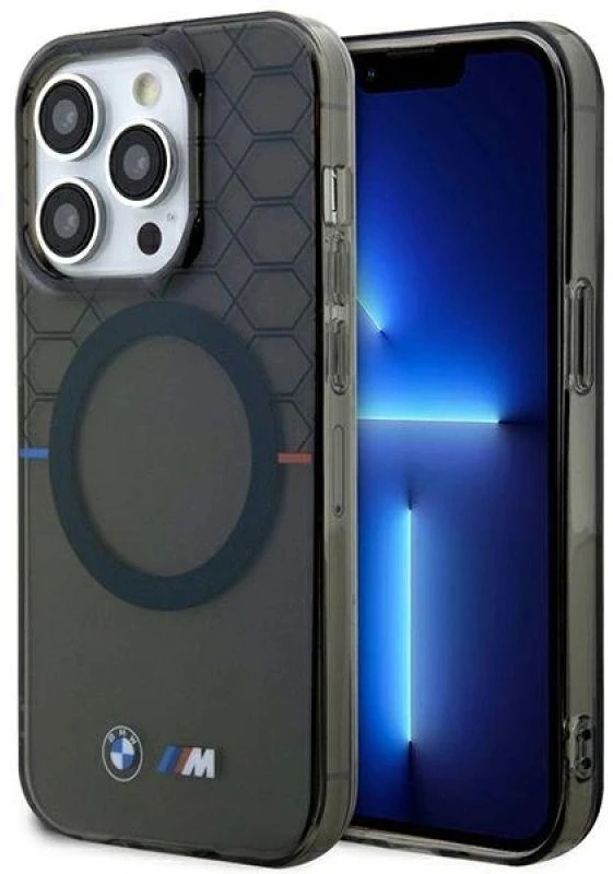 BMW BMHMP14LHGPK Apple iPhone 14 Pro 6.1″ Pilkas Pattern MagSafe Dėklas