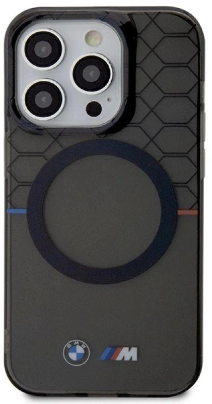 BMW BMHMP14LHGPK Apple iPhone 14 Pro 6.1″ Pilkas Pattern MagSafe Dėklas