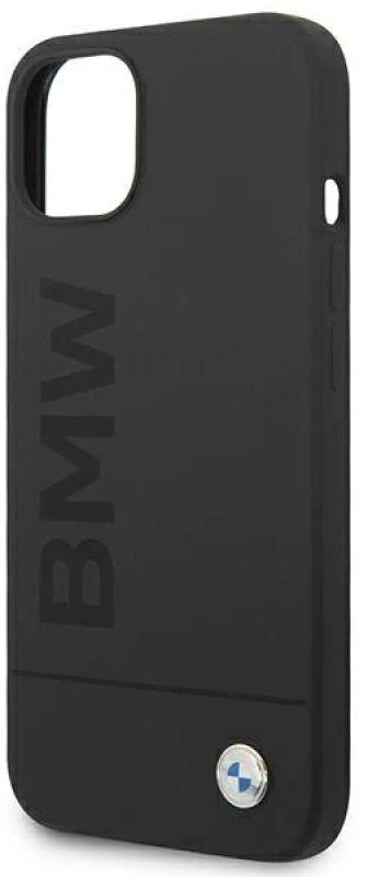 BMW BMHMP14MSLBLBK Apple iPhone 14 Plus / 15 Plus 6,7″ juodos spalvos kietas dėklas Silicone Signature Logo M