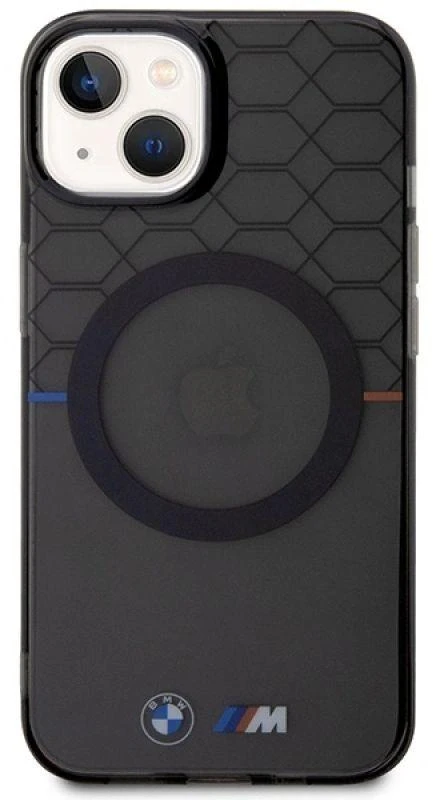 BMW BMHMP14SHGPK Apple iPhone 14 15 13 6.1″ dėklas pilka Pattern MagSafe