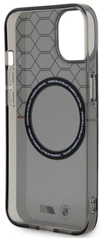 BMW BMHMP14SHGPK Apple iPhone 14 15 13 6.1″ dėklas pilka Pattern MagSafe