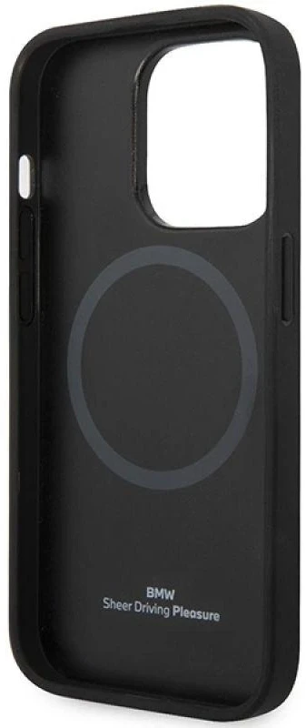 BMW BMHMP14X22RFGR dėklas Apple iPhone 14 Pro Max 6.7″ burgundy Leather Diamond Pattern MagSafe