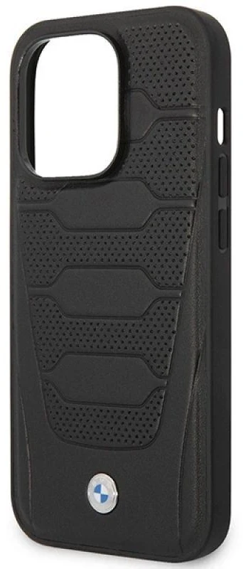 BMW BMHMP14X22RPSK dėklas Apple iPhone 14 Pro Max 6.7″ juodos spalvos Leather Seats Pattern MagSafe