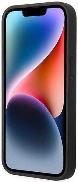 BMW telefono dėklas iPhone 14 6,1 BMHCP14S22RQDK juodas hard telefono dėklas Leather Quilted
