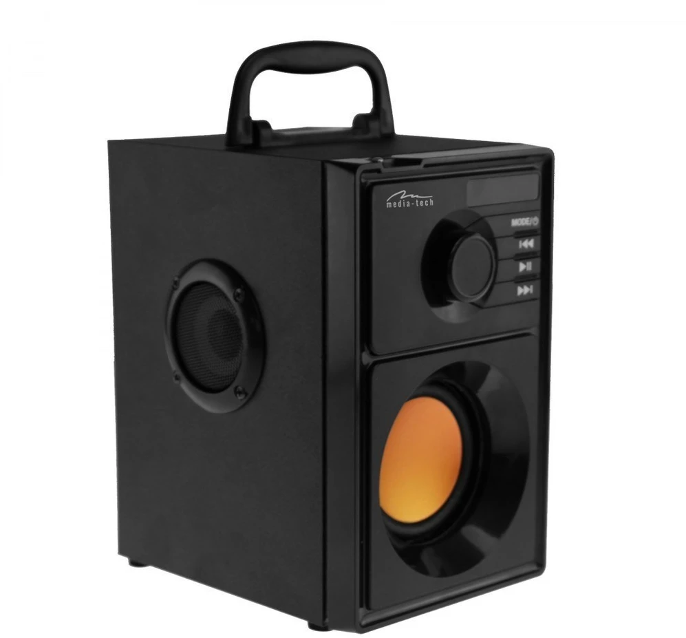 Nešiojama kolonėlė Media-Tech BOOMBOX BT MT3145 V2.0, 15W RMS, Bluetooth, USB, MicroSD, FM Radijas, AUX, su distanciniu pultu