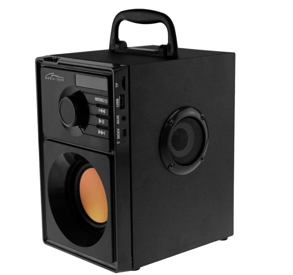Nešiojama kolonėlė Media-Tech BOOMBOX BT MT3145 V2.0, 15W RMS, Bluetooth, USB, MicroSD, FM Radijas, AUX, su distanciniu pultu
