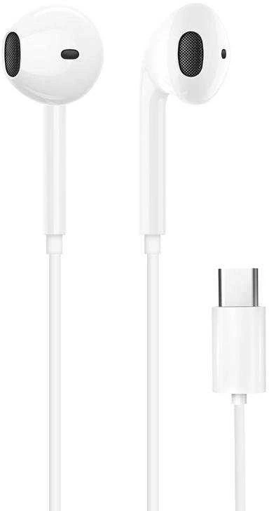 Dudao X3C į ausis įkišamos su laidu USB-C ausinės 1.2m - baltos spalvos