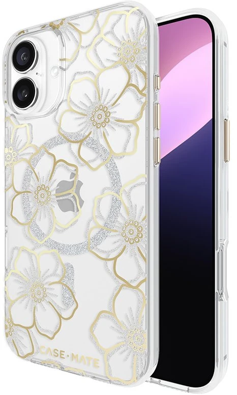 Dėklas Case-Mate Floral Gems MagSafe do iPhone 16 Plus auksinė