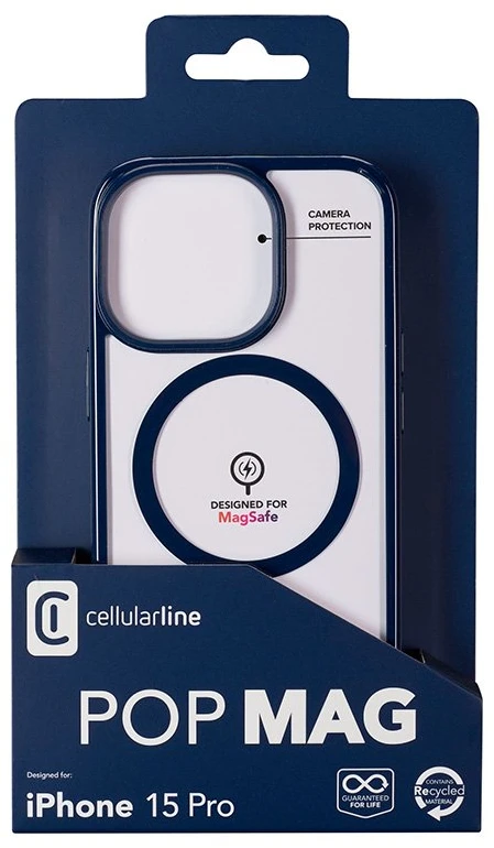 Cellular Line Cellularline Pop Mag - Apple iPhone 15 Pro MagSafe dėklas mėlynas