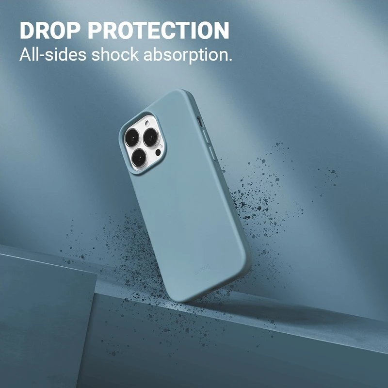 Crong Color Cover skysto silikono dėklas, skirtas Apple iPhone 13 Pro Max, žydros spalvos