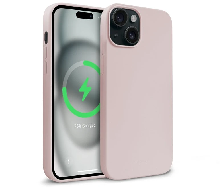 Crong Color Cover Magnetic - dėklas skirtas Apple iPhone 15 MagSafe Sand Rožinė