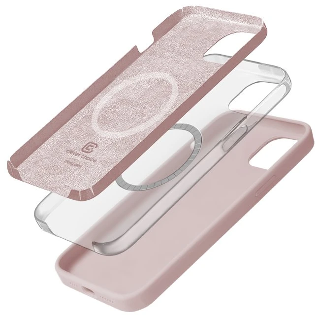 Crong Color Cover Magnetic - dėklas skirtas Apple iPhone 15 MagSafe Sand Rožinė