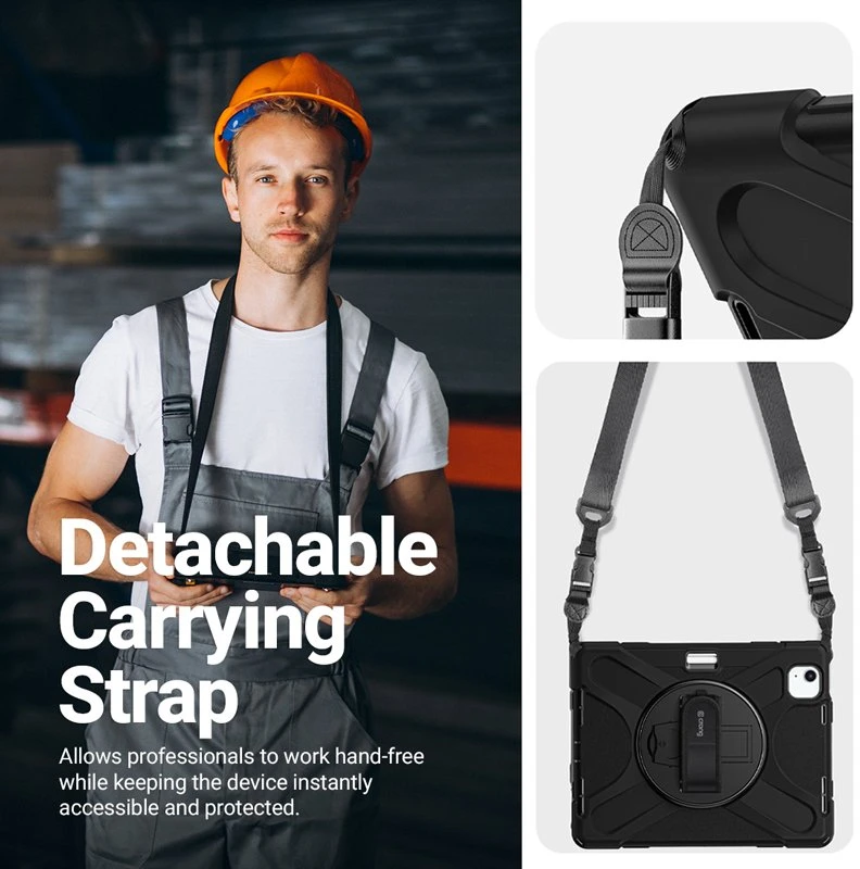 Dėklas Crong Defender Plus iPad Pro 11" M5 / M4, juodas