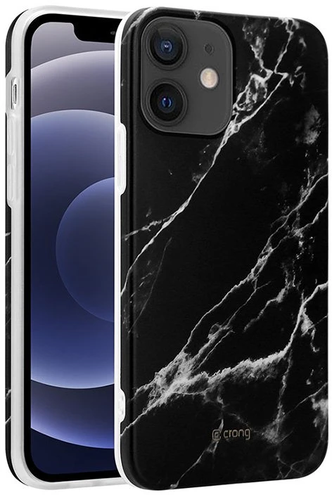 Crong Marble dėklas - dėklas skirtas Apple iPhone 12 Mini Juodas
