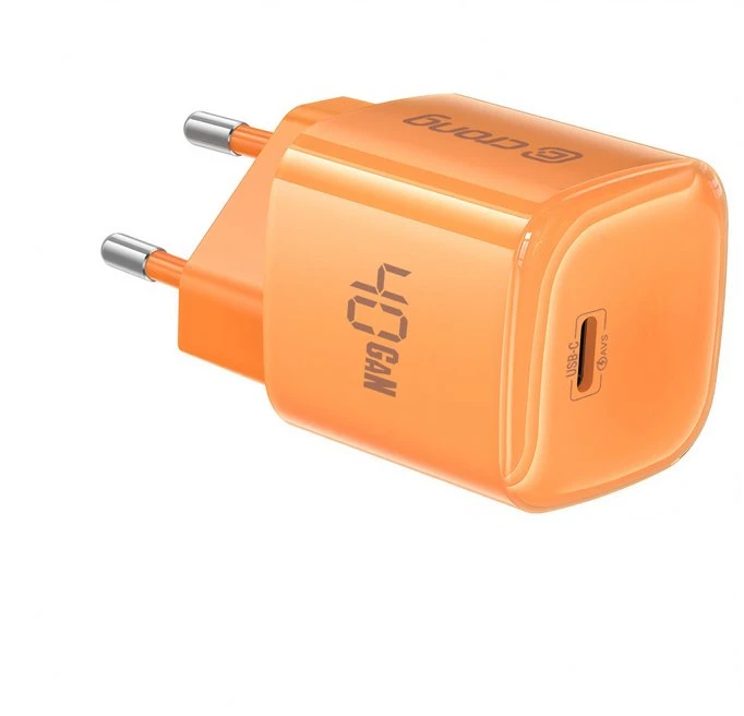 Crong NEO GaN įkroviklis USB-C 40 W, oranžinis