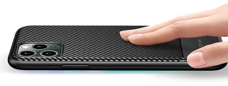 Crong Prestige Carbon Cover - Protective dėklas skirtas Apple iPhone 11 Pro Max Juodas