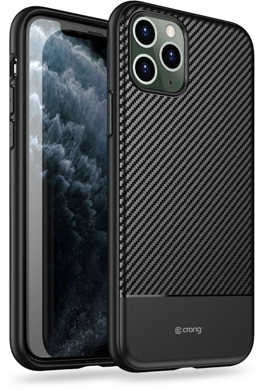 Crong Prestige Carbon Cover - Protective dėklas skirtas Apple iPhone 11 Pro Max Juodas
