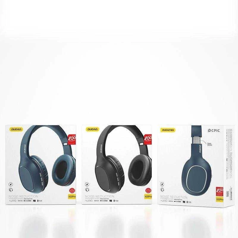 Dudao daugiafunkcinės belaidės Bluetooth 5.0 ausinės, FM radijas, (X22Pro juodos)