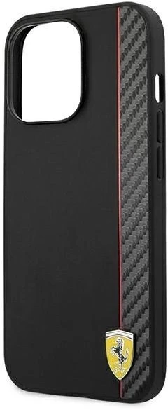 „Ferrari FESAXHCP13XBK iPhone 13 Pro Max“ 6,7 colio juodas kietas dėklas „On Track Carbon Stripe“
