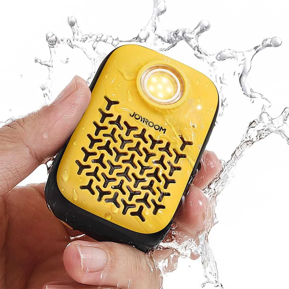 Ausinės Joyroom Maya JR-MS03 nešiojamas „Bluetooth“ garso kalbas su įmontuotu žibintuvėliu, atsparus - geltona