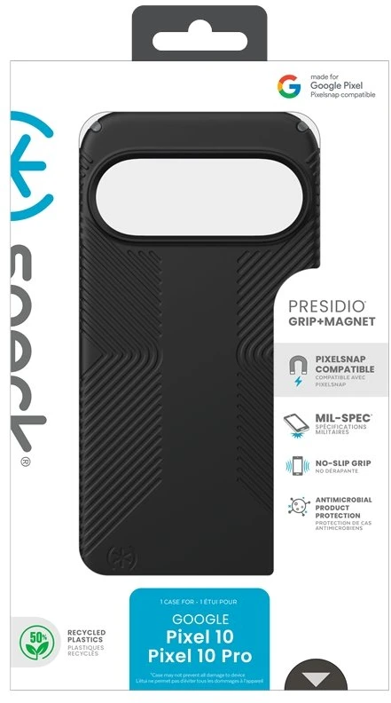 Dėklas Speck Presidio2 Grip Magnet - Case Google Pixel 10 / Google Pixel 10 Pro Juodas/Slate Pilkas