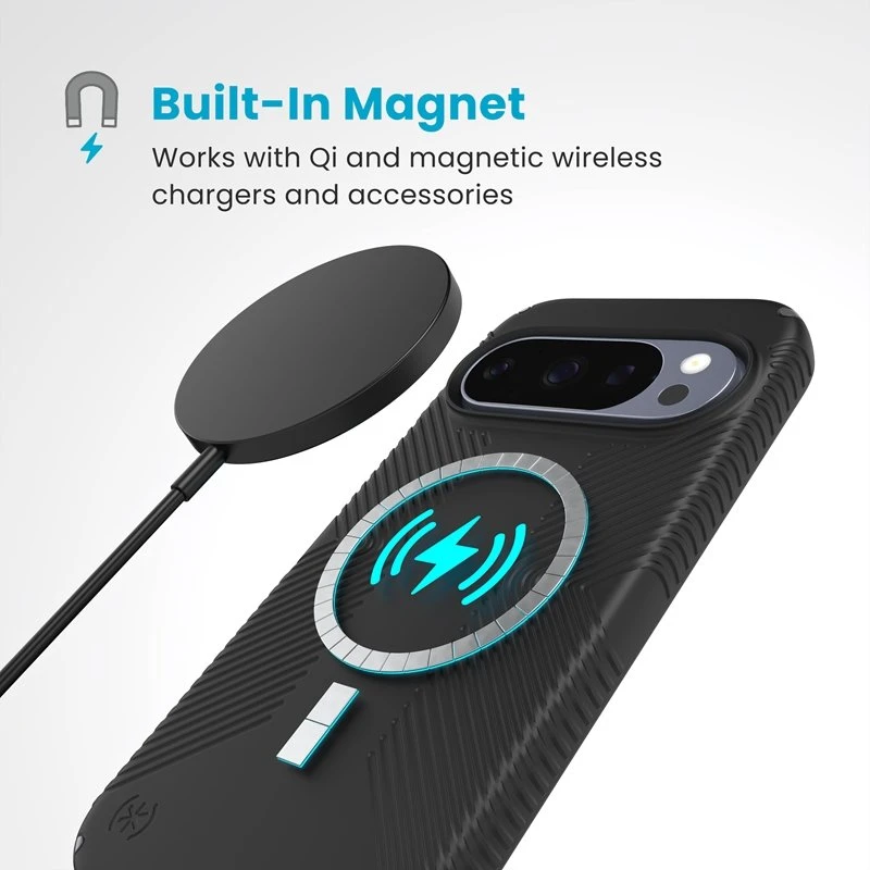 Dėklas Speck Presidio2 Grip Magnet - Case Google Pixel 10 / Google Pixel 10 Pro Juodas/Slate Pilkas